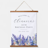 50e Verjaardagsfeest Juli Geboorte Bloem Welkom Hangend Wandkleed (Voorkant)