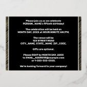 50e verjaardagsfeest — Kordate, namaak houtnerf te Folie Uitnodiging (Achterkant)