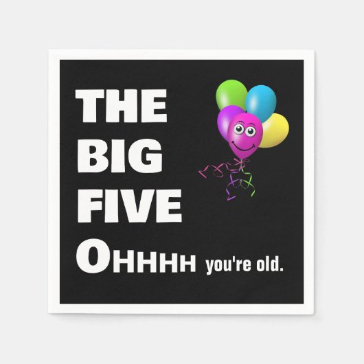 50e verjaardagsfeest krijgt oude Humor Servet (Voorkant)