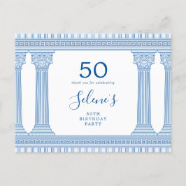 50e verjaardagsfeest met Griekse tempel in een op  Briefkaart