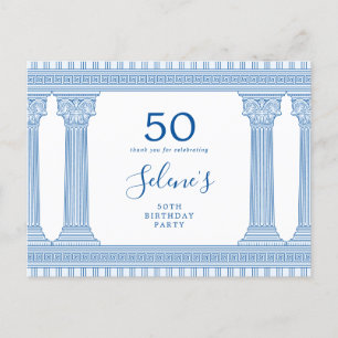 50e verjaardagsfeest met Griekse tempel in op maat Briefkaart