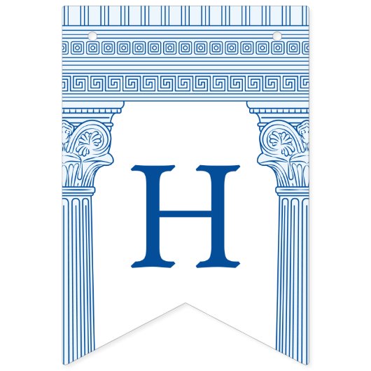 50e verjaardagsfeest met Griekse tempel in op maat Vlaggetjes (Tweede vlag)