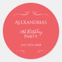 50e verjaardagsfeest Modern Roze Rood