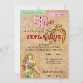  50e verjaardagsfeest, Mucha, Spring Goddess Kaart (Voorkant)