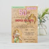  50e verjaardagsfeest, Mucha, Spring Goddess Kaart (Staand voorkant)