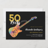 50e Verjaardagsfeest Rock and Roll Kaart (Voorkant)