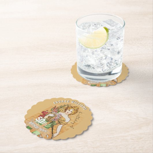 50e Verjaardagsfeest, Spring Goddess,  Kunst Kartonnen Onderzetters (Insitu)