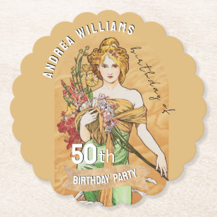 50e Verjaardagsfeest, Spring Goddess,  Kunst Kartonnen Onderzetters