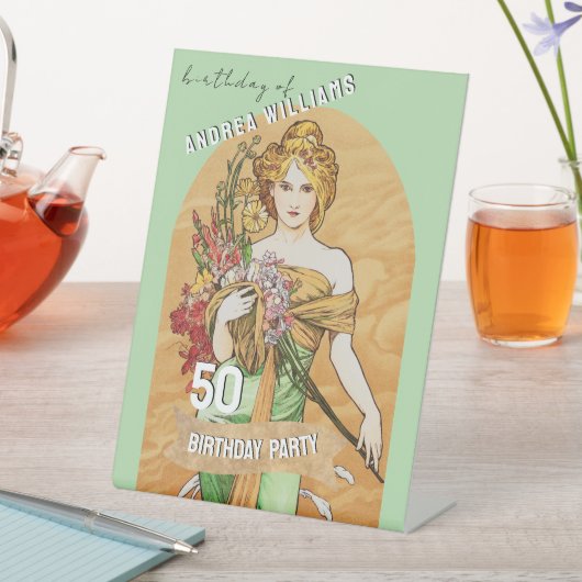 50e Verjaardagsfeest, Spring Goddess,  Kunst Reclamebord Met Voetstuk (Insitu)