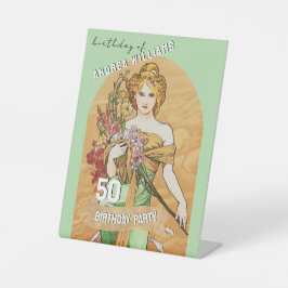 50e Verjaardagsfeest, Spring Goddess,  Kunst Reclamebord Met Voetstuk