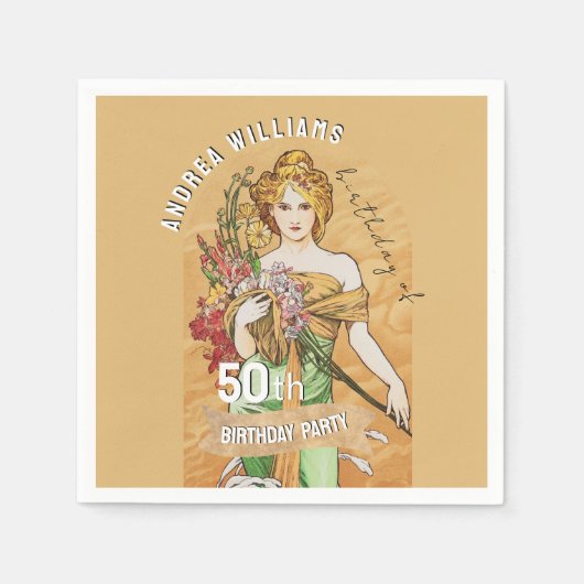 50e Verjaardagsfeest, Spring Goddess,  Kunst Servet (Voorkant)