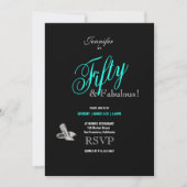 50e Verjaardagsfeest Stilettos Turquoise Font Kaart (Voorkant)