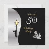 50e Verjaardagsfeest Stillettos Diamond Lamp Post Kaart (Voorkant)