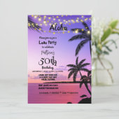 50e verjaardagsfeest, tropische palmen, lavendellu (Staand voorkant)