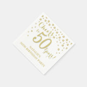 50e Verjaardagsfeest Witte en Gouden Diamant Servet (Hoek)