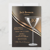 50e Verjaardagsfeest Zwart & Brons Thema Verjaarda Kaart (Voorkant)