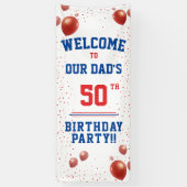50e verjaardagsfeestbanner, vader, vader, spandoek (Verticaal)