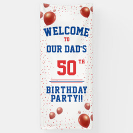 50e verjaardagsfeestbanner, vader, vader, spandoek