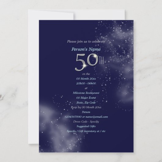 50e verjaardagsfeestdag hoofdartikel CUSTOMIZE Kaart (Achterkant)