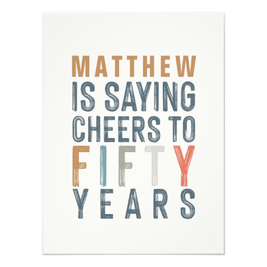 50e verjaardagsfeestdecor foto afdruk (Voorkant)
