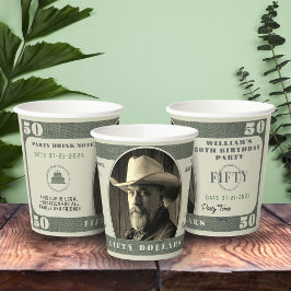 50e verjaardagsfeestje 50 dollar Bill Papieren Bekers