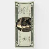 50e verjaardagsfeestje 50 dollar Bill Spandoek (Verticaal)