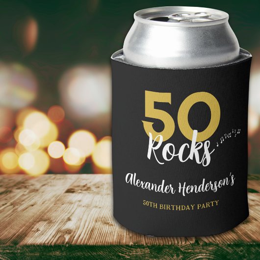 50e verjaardagsfeestje 50 Rocks gepersonaliseerd Blikjeskoeler