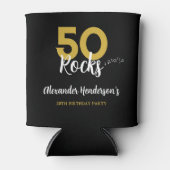 50e verjaardagsfeestje 50 Rocks gepersonaliseerd Blikjeskoeler (Voorkant)