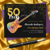 50e verjaardagsfeestje 50 Rocks Gold Glitter Budge