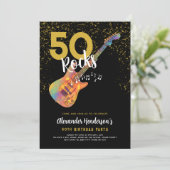 50e verjaardagsfeestje 50 Rocks Gold Glitter Kaart (Staand voorkant)