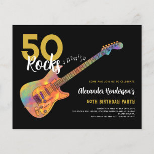 50e Verjaardagsfeestje 50 Rotsen Modern Budget Flyer