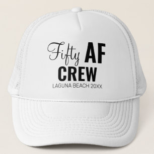 50e Verjaardagsfeestje Fifty AF Crew Bende Groep C Trucker Pet