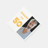 50e verjaardagsfeestje foto wit goud servet (Hoek)