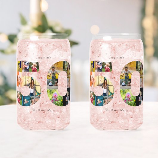 50e verjaardagsfeestje fotocollage blikvorm glas (Insitu (Huwelijk))