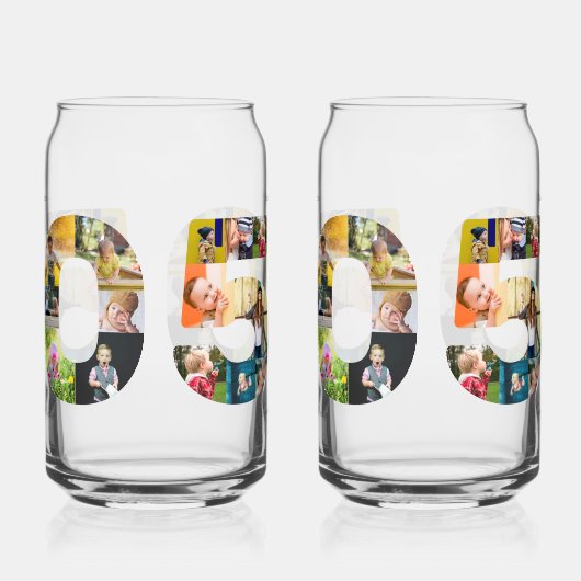 50e verjaardagsfeestje fotocollage blikvorm glas (Links)