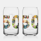 50e verjaardagsfeestje fotocollage blikvorm glas (Achterkant)