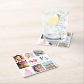 50e verjaardagsfeestje fotocollage kartonnen onderzetters (Insitu)