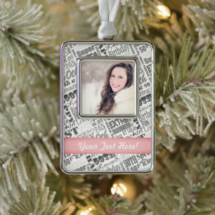 50e verjaardagsfeestje gepersonaliseerde geschenke verzilverd omlijst ornament