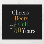 50e verjaardagsfeestje golf gejuich bieren zwart g bier etiket (Enkel label)
