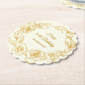 50e verjaardagsfeestje Goud Roos Ivoor Wit Kartonnen Onderzetters (Gekanteld)
