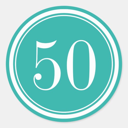 50e Verjaardagsfeestje gunst stickers & envelopzeg (Voorkant)