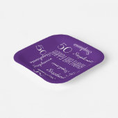 50e verjaardagsfeestje Herhalende Naam Vierkant Pa Papieren Bordje (Gebogen)