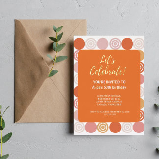 50e verjaardagsfeestje Invitati Folie Kaart