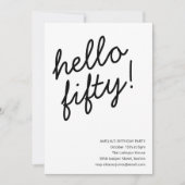 50e verjaardagsfeestje modern script typografie kaart (Voorkant)