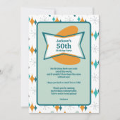 50e verjaardagsfeestje Retro Mid Century Any Age Bedankkaart (Voorkant)