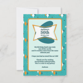 50e verjaardagsfeestje Retro Mid Century Any Age Bedankkaart