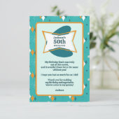 50e verjaardagsfeestje Retro Mid Century Any Age Bedankkaart (Staand voorkant)