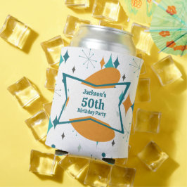 50e verjaardagsfeestje Retro Mid Century Any Age Blikjeskoeler