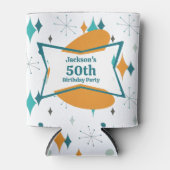 50e verjaardagsfeestje Retro Mid Century Any Age Blikjeskoeler (Voorkant)