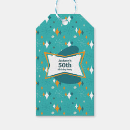 50e verjaardagsfeestje Retro Mid Century Any Age Cadeaulabel